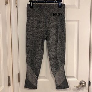 DKNY Sport Women Gray Capri Leggings Activewear